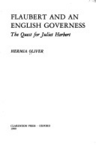 Cover of Flaubert and an English Governess