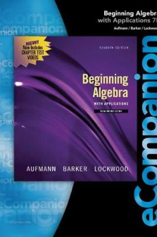 Cover of eCompanion for Aufmann/Lockwood's Beginning Algebra, 1st