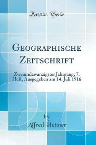 Cover of Geographische Zeitschrift