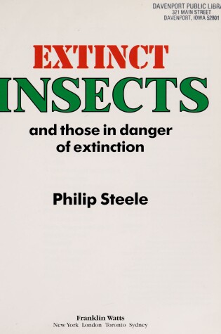 Cover of Extinct Insects and Those in Danger of Extinction