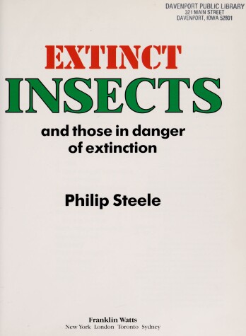 Cover of Extinct Insects and Those in Danger of Extinction