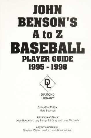 Cover of A to Z Baseball Player Guide 1995