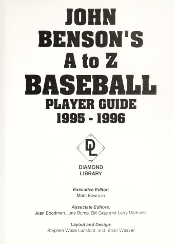 Cover of A to Z Baseball Player Guide 1995