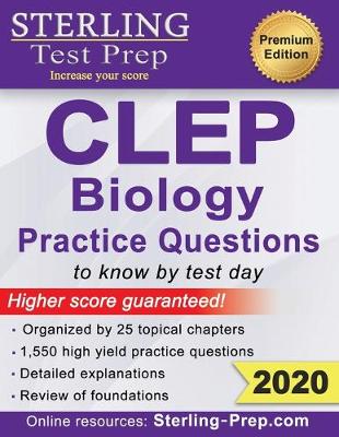 Cover of Sterling Test Prep CLEP Biology Practice Questions
