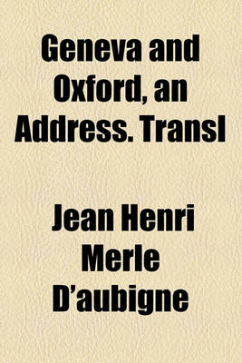 Book cover for Geneva and Oxford, an Address. Transl
