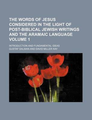 Book cover for The Words of Jesus Considered in the Light of Post-Biblical Jewish Writings and the Aramaic Language Volume 1; Introduction and Fundamental Ideas