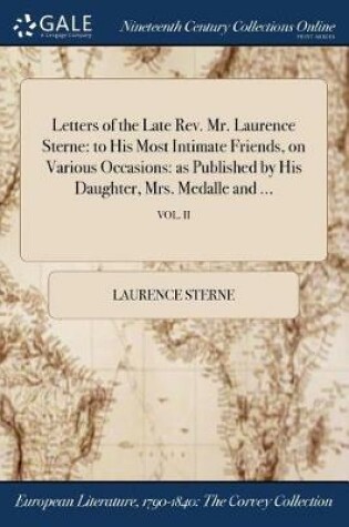 Cover of Letters of the Late REV. Mr. Laurence Sterne