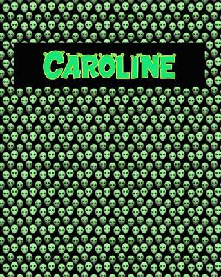 Book cover for 120 Page Handwriting Practice Book with Green Alien Cover Caroline