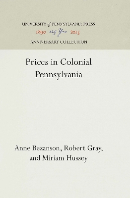 Cover of Prices in Colonial Pennsylvania