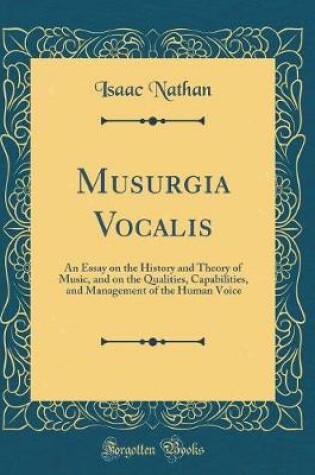 Cover of Musurgia Vocalis