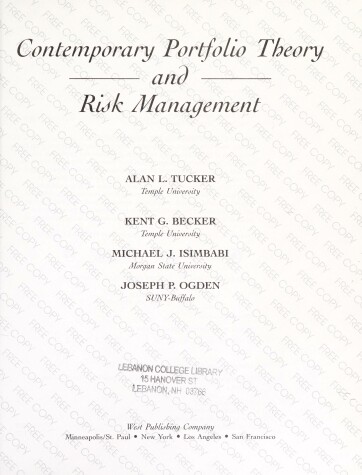 Book cover for Contemporary Portfolio Theory and Risk Management