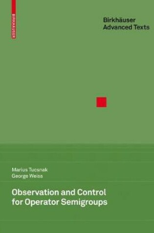 Cover of Observation and Control for Operator Semigroups