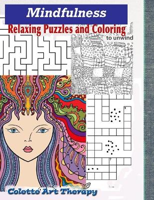 Book cover for Mindfullness Relaxing PUZZLES and COLORING to unwind