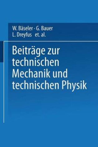 Cover of Beitrage Zur Technischen Mechanik Und Technischen Physik