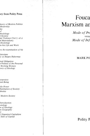 Cover of Foucault, Marxism and History