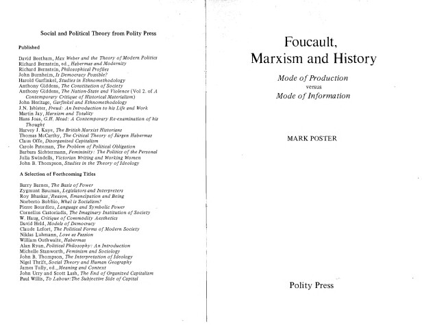 Book cover for Foucault, Marxism and History