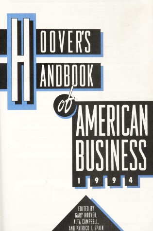 Cover of Hoover's Handbook of American Business, 1995