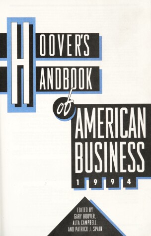 Book cover for Hoover's Handbook of American Business, 1995