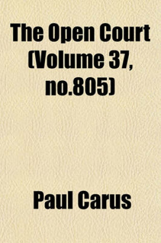 Cover of The Open Court (Volume 37, No.805)