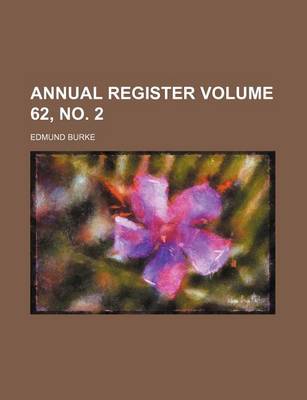 Book cover for Annual Register Volume 62, No. 2