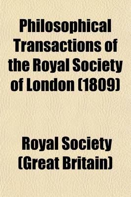 Book cover for Philosophical Transactions of the Royal Society of London Volume 99