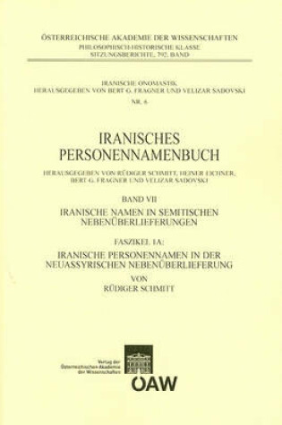 Cover of Iranisches Personennamenbuch Band VII