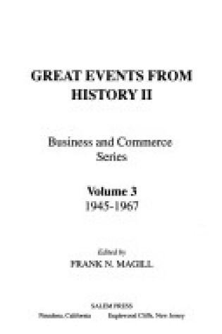 Cover of Great Events from His II Bus & Comm 1994 5 Vols