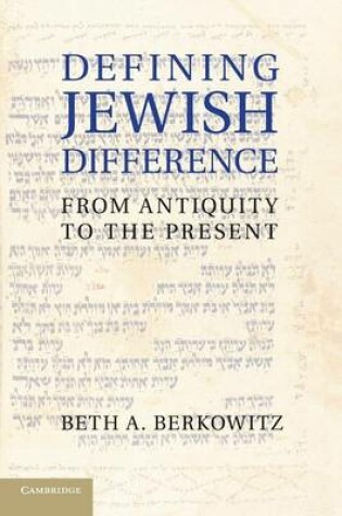 Cover of Defining Jewish Difference