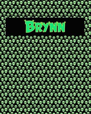 Book cover for 120 Page Handwriting Practice Book with Green Alien Cover Brynn