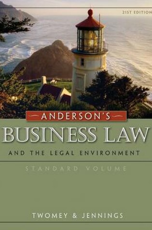 Cover of Anderson S Business Law and the Legal Environment, Standard Volume