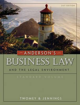 Book cover for Anderson S Business Law and the Legal Environment, Standard Volume