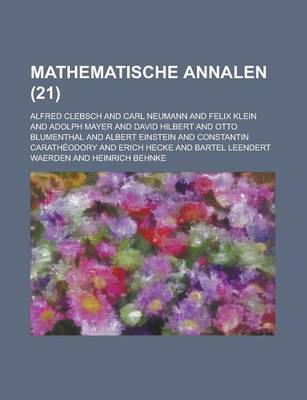 Book cover for Mathematische Annalen (21 )