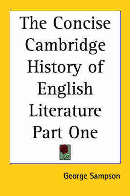 Book cover for The Concise Cambridge History of English Literature Part One