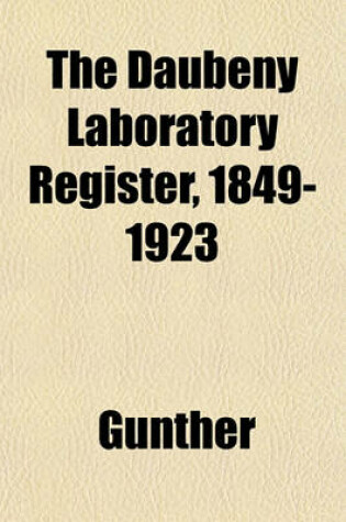 Cover of The Daubeny Laboratory Register, 1849-1923