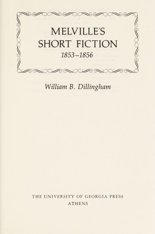 Cover of Melville's Short Fiction, 1853-56