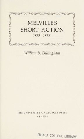Book cover for Melville's Short Fiction, 1853-56