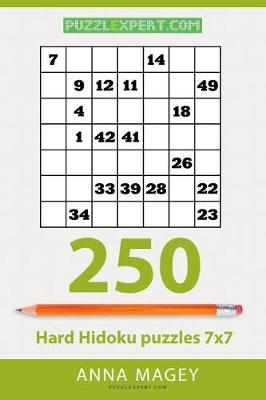 Book cover for 250 Hard Hidoku Puzzles 7x7