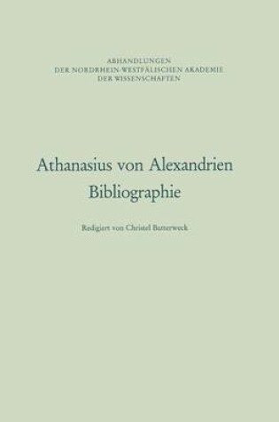 Cover of Athanasius Von Alexandrien