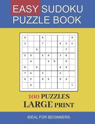 Book cover for easy sudoku puzzle book large print
