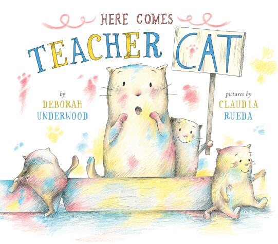 Book cover for Here Comes Teacher Cat