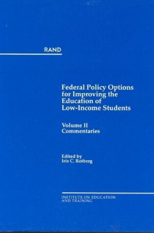 Cover of Federal Policy Options for Improving the Education of Low-Income Students