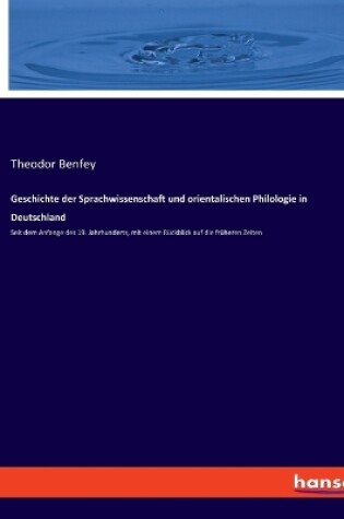 Cover of Geschichte der Sprachwissenschaft und orientalischen Philologie in Deutschland