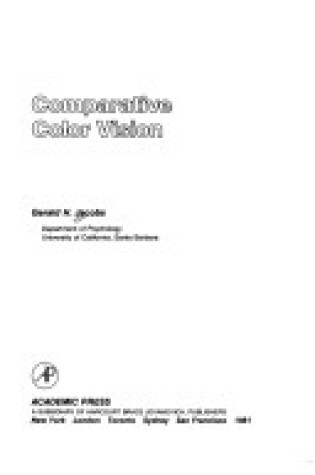 Cover of Comparative Color Vision