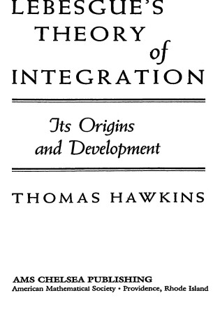 Cover of Lebesgue's Theory of Integration