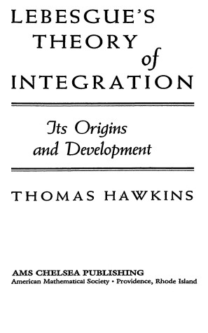 Book cover for Lebesgue's Theory of Integration