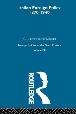 Book cover for Ital Foreign Pol 1870-1940  V8