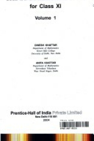 Cover of Mathematics for Class XI