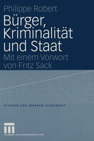 Cover of Burger, Kriminalitat und Staat