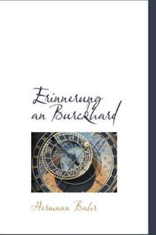 Cover of Erinnerung an Burckhard