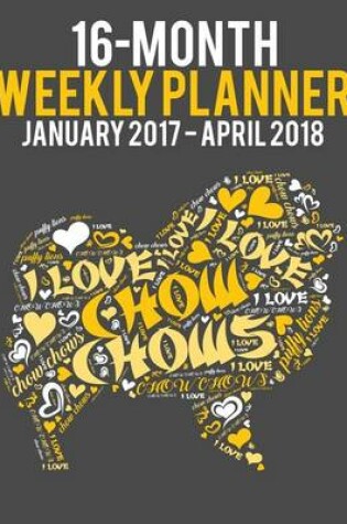 Cover of 2017-2018 Weekly Planner - Wordcloud Chow Chow